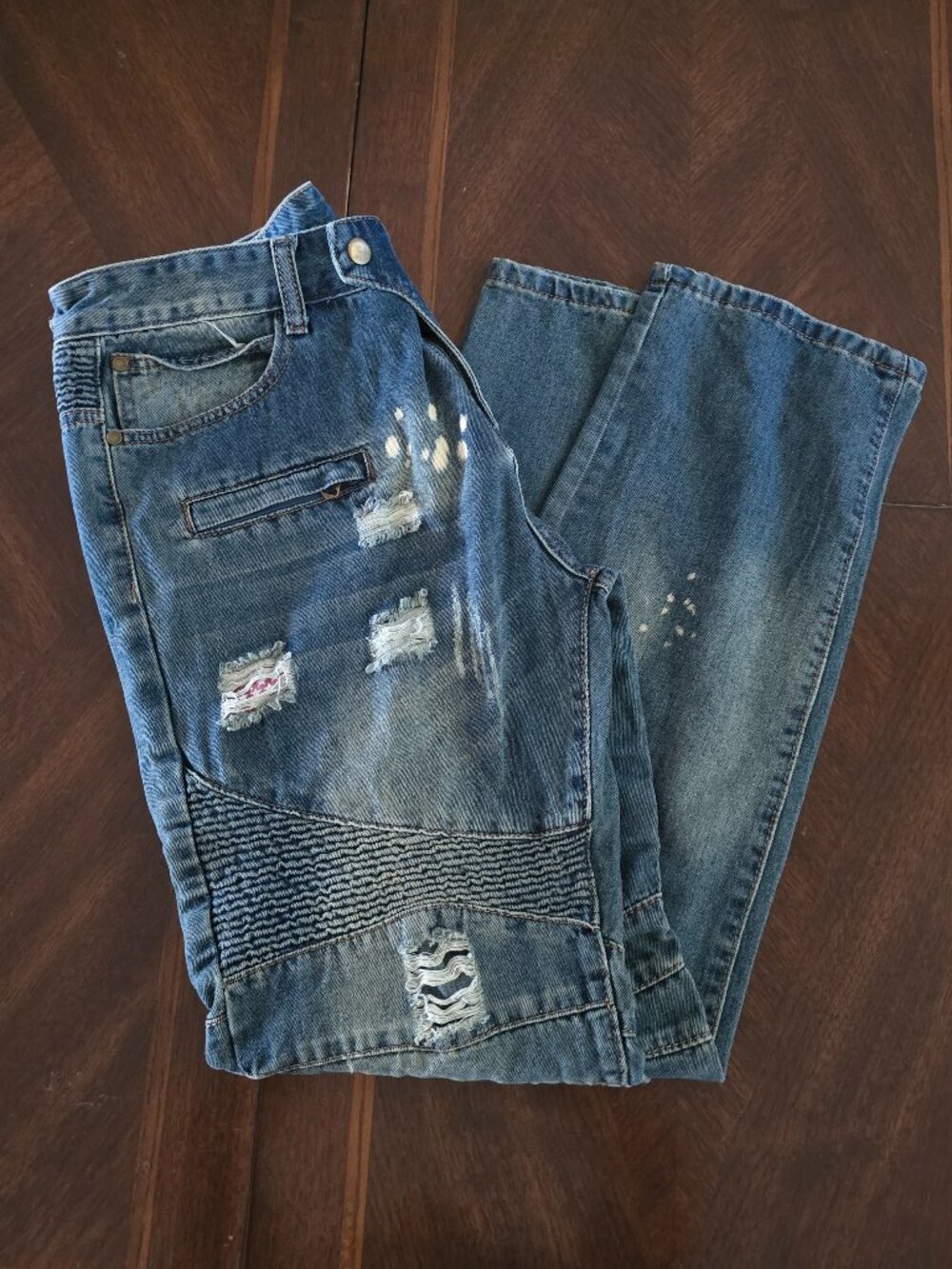 Unique Distressed Denim Jeans